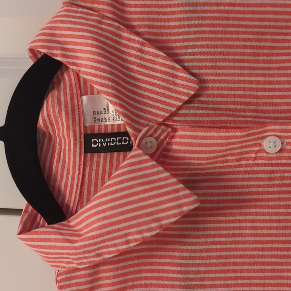 H&M Oversized Button Down Shirt, Size XS, Orange - Picture 2 of 8